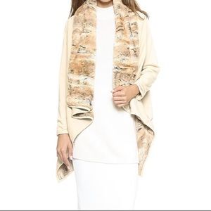 Karen Zambos Reversible Faux Fur Cardigan NWT